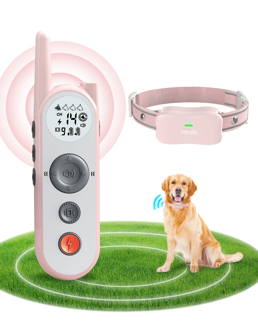 Wireless Dog Fence System Electric Fence for Dogs 6000FT No Wire Boundary Shock Dog Training Collar with Remote 185 Days Standby Time, Waterproof Wireless Collar (Pink, 1 Collar)