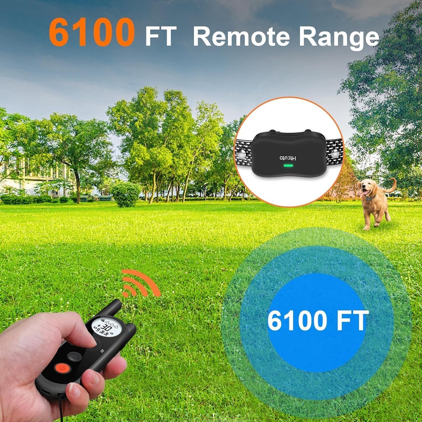 Wireless Dog Fence for 2 Dogs, 3500 Ft Electric Dog Fence with 6100Ft Remote Control, 185 Day Battery Rechargeable Fence System, IPX7 Water Resistant, Vibrate/Beep/Shock Modes for All Breeds.…