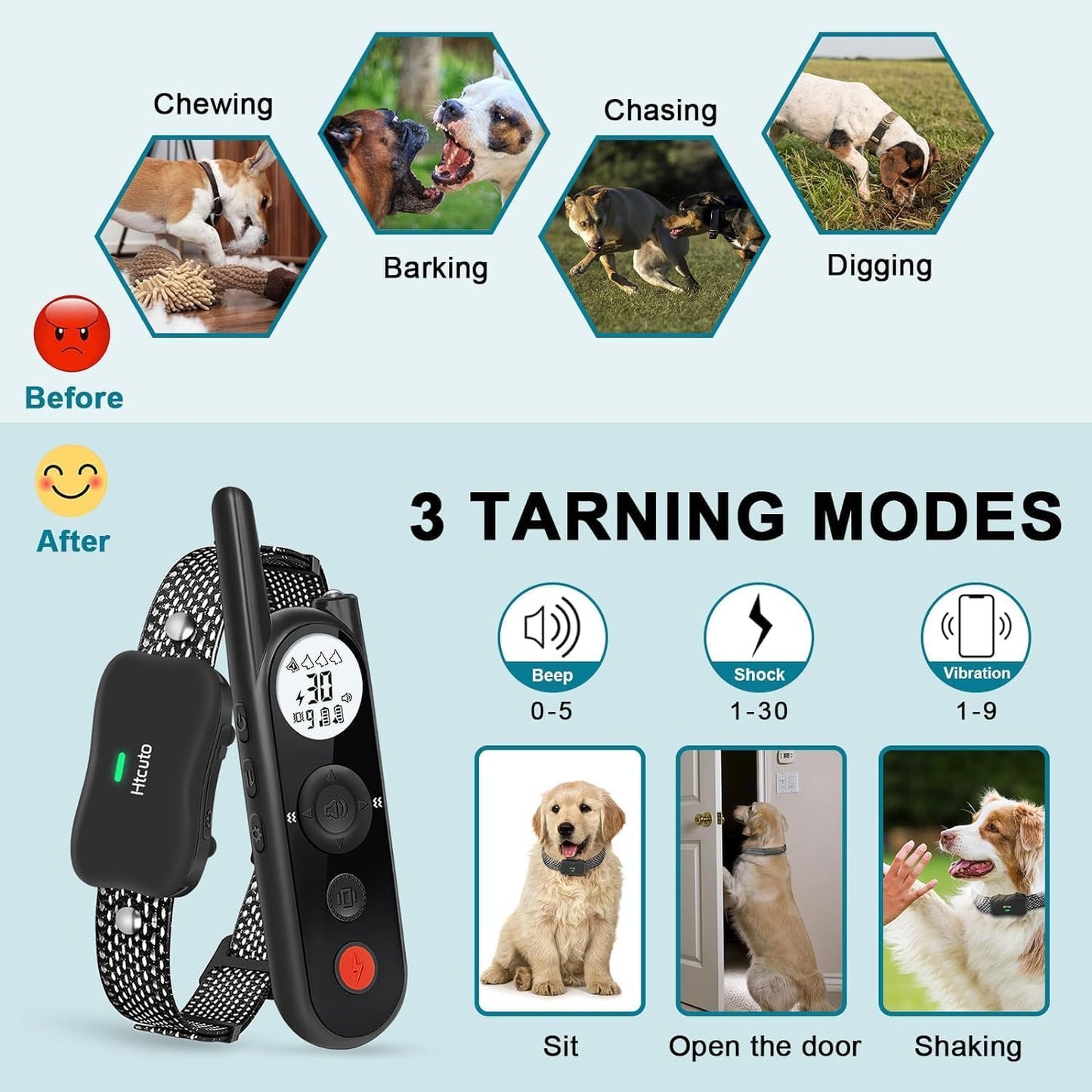 Wireless Dog Fence for 2 Dogs, 3500 Ft Electric Dog Fence with 6100Ft Remote Control, 185 Day Battery Rechargeable Fence System, IPX7 Water Resistant, Vibrate/Beep/Shock Modes for All Breeds.…