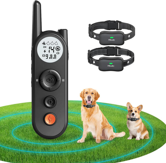 Wireless Dog Fence for 2 Dogs, 3500 Ft Electric Dog Fence with 6100Ft Remote Control, 185 Day Battery Rechargeable Fence System, IPX7 Water Resistant, Vibrate/Beep/Shock Modes for All Breeds.…