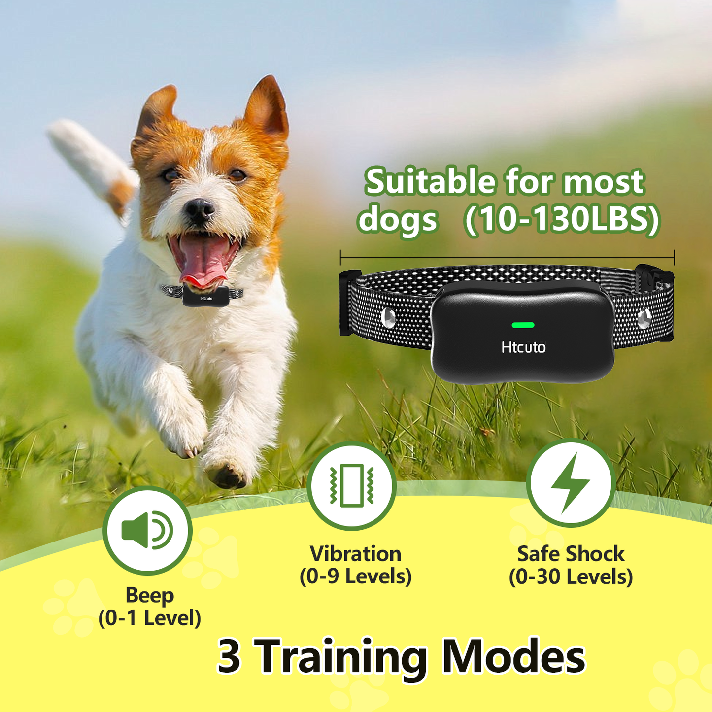 Wireless Dog Fence 3500FT Electric Fence and 6100FT Remote Training Collar, 185 Days Rechargeable Battery - IPX7 Waterproof Collar, Vibrate/Beep/Shock Modes for All Dogs